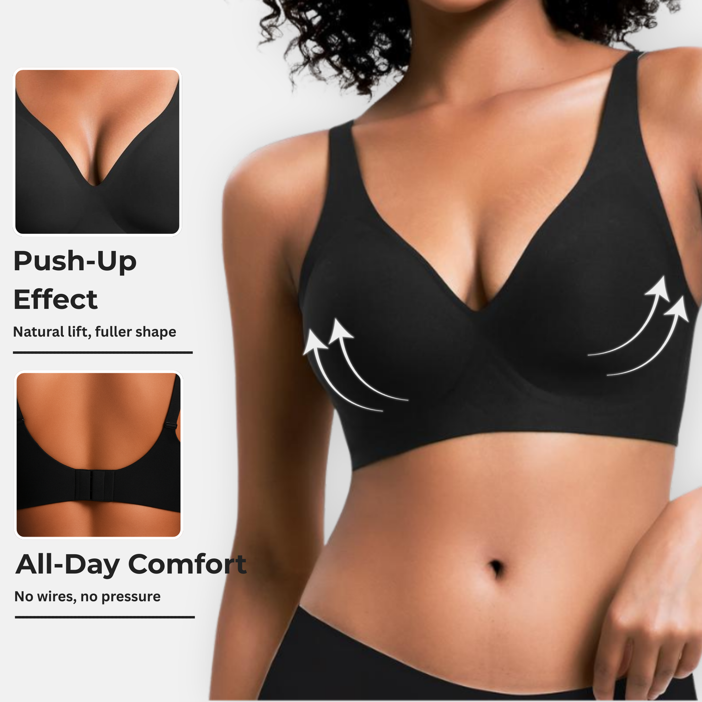 PUSH UP V-Neck Bra - Comfort & Lift
