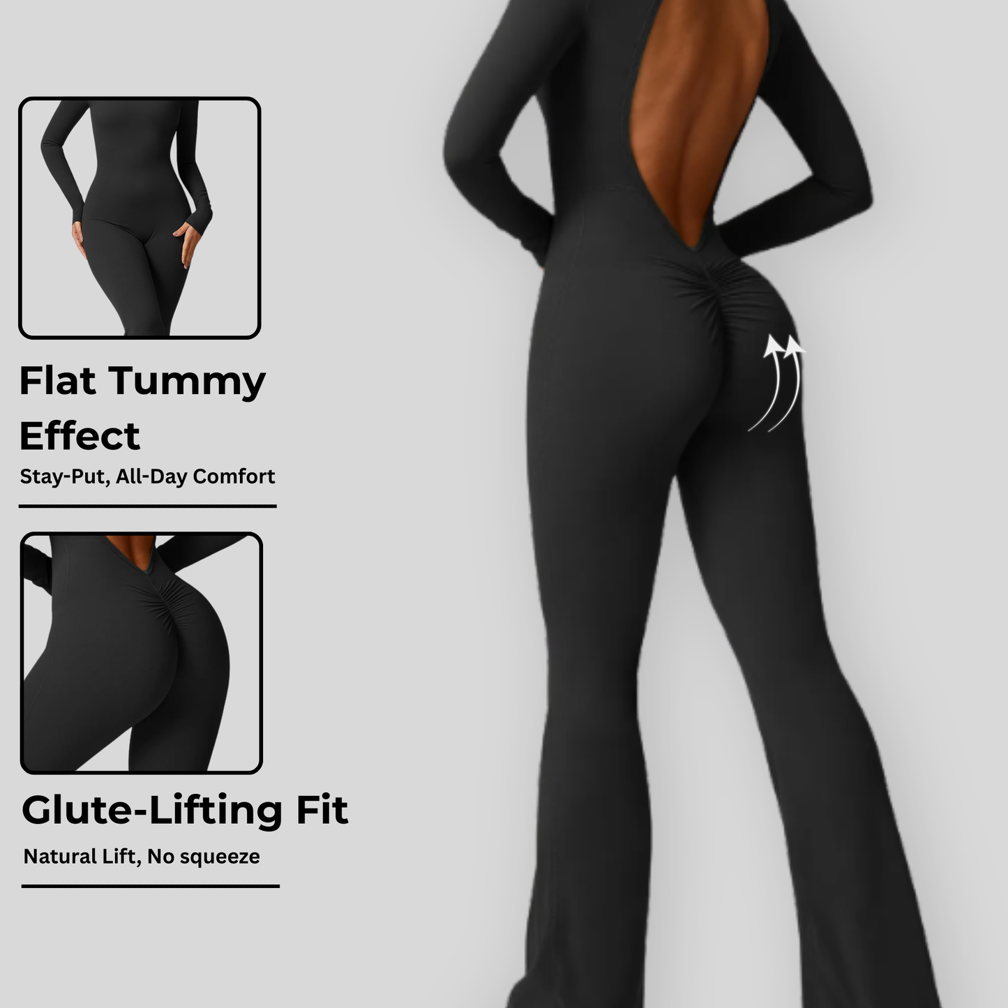 DEEP PUSH UP 2.0 BELL-SHAPED Long-sleeve Jumpsuit