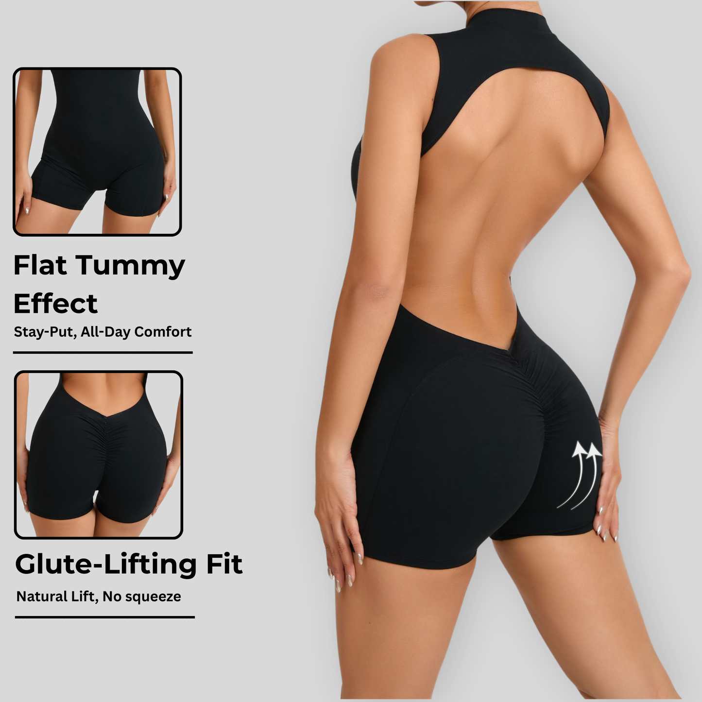 DEEP PUSH UP 2.0 Short-Sleeve Jumpsuit